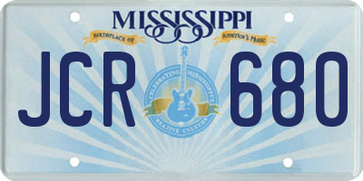 MS license plate JCR680