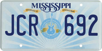 MS license plate JCR692