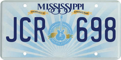 MS license plate JCR698