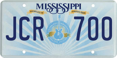 MS license plate JCR700