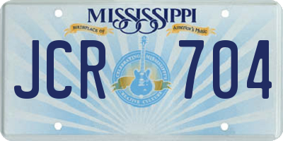 MS license plate JCR704