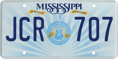 MS license plate JCR707