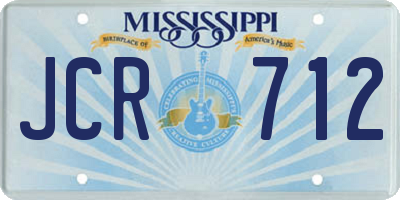 MS license plate JCR712