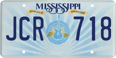 MS license plate JCR718