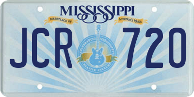 MS license plate JCR720