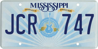 MS license plate JCR747