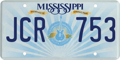 MS license plate JCR753