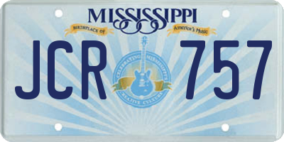 MS license plate JCR757
