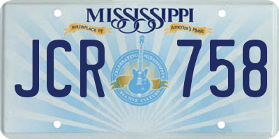 MS license plate JCR758