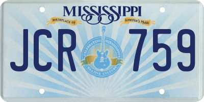 MS license plate JCR759