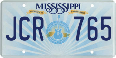 MS license plate JCR765