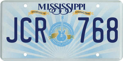 MS license plate JCR768