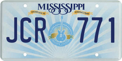 MS license plate JCR771
