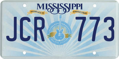 MS license plate JCR773