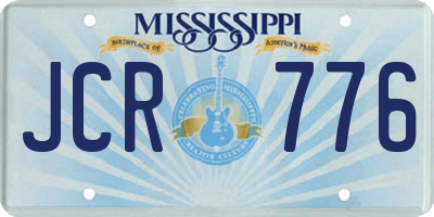 MS license plate JCR776