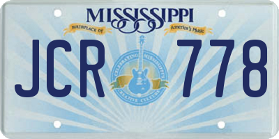 MS license plate JCR778
