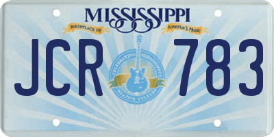 MS license plate JCR783