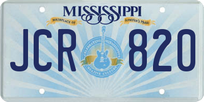 MS license plate JCR820
