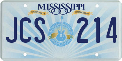 MS license plate JCS214