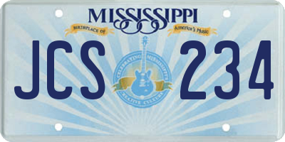MS license plate JCS234