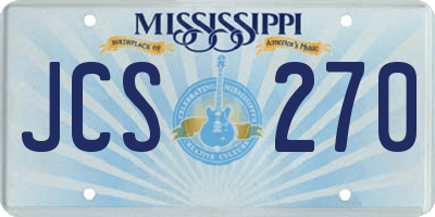MS license plate JCS270