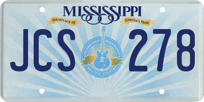 MS license plate JCS278