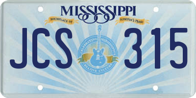 MS license plate JCS315