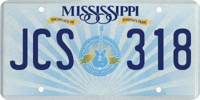 MS license plate JCS318