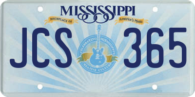 MS license plate JCS365