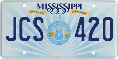 MS license plate JCS420
