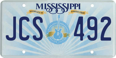 MS license plate JCS492
