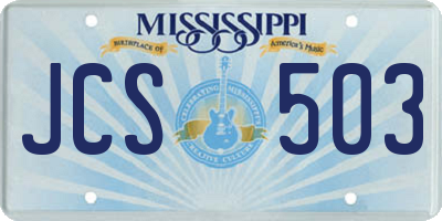 MS license plate JCS503
