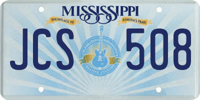 MS license plate JCS508