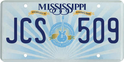 MS license plate JCS509