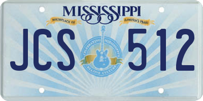 MS license plate JCS512