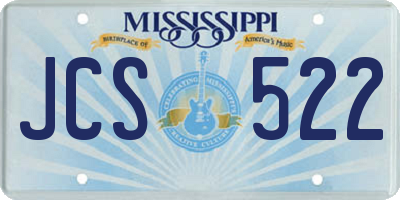 MS license plate JCS522