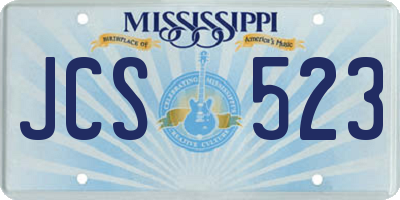 MS license plate JCS523