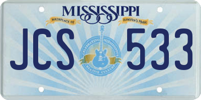 MS license plate JCS533