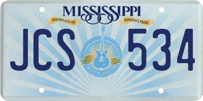 MS license plate JCS534