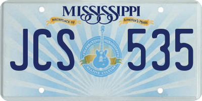 MS license plate JCS535