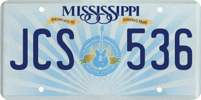 MS license plate JCS536