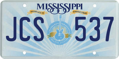 MS license plate JCS537
