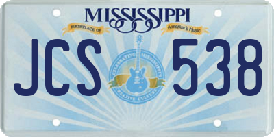MS license plate JCS538