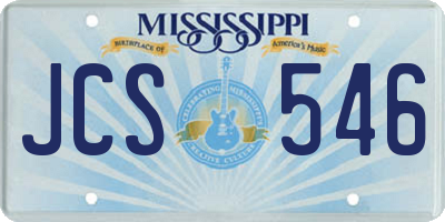MS license plate JCS546