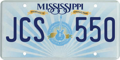 MS license plate JCS550