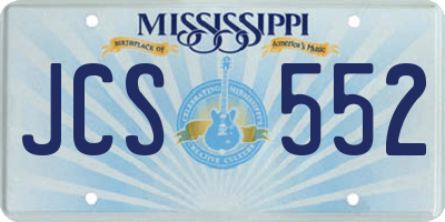 MS license plate JCS552