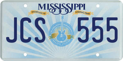 MS license plate JCS555