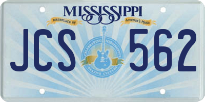 MS license plate JCS562