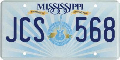 MS license plate JCS568