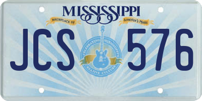 MS license plate JCS576